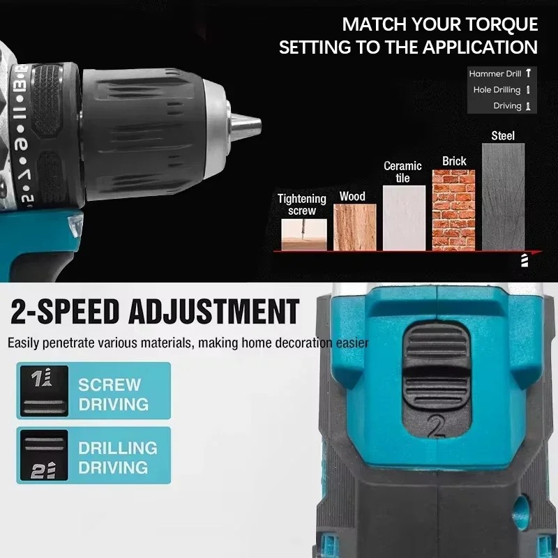 Бесщеточный аккумуляторный уда – обзор и цена Power Tools Makita Set
